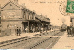 80. CPA - NOYELLES - La Gare - Arrivée D'un Train - Voyageurs Sur Le Quai - 1911 - - Noyelles-sur-Mer