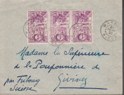 1933. NIGER. Fine Cover To Fribourg, Suisse With 3stripe 50 C EXPOSITION COLONIALE INTERNATION... (MICHEL 55) - JF545405 - Gebraucht