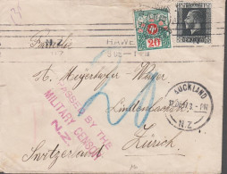 1917. New Zealand.  Georg V 1½ D On Small Censored (PASSED BY THE MILITARY CENSOR N.Z.) Enve... (MICHEL 150+) - JF545407 - Cartas & Documentos
