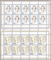 1755-1756 Frauen 80 Pf Von Ense/100 Pf Von Oranien, 10er-Bogen-Satz ** - 1991-2000