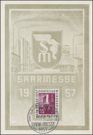 400 Saarmesse 1957 Auf Messekarte Passender SSt SAARBRÜCKEN 26.4.1957 - Briefe U. Dokumente