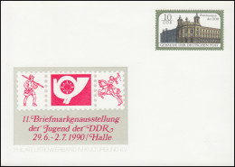 PP 20/7 Postmuseum 10 Pf 11. Briefmarkenausstellung Halle/Saale 1990, ** - Sonstige & Ohne Zuordnung