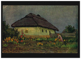 Landwirtschaft  Bauernhaus Reetdach Sommerabend, Malerei, Musen 30.10.1925 - Sonstige & Ohne Zuordnung