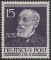 Berlin: 1952, Mi. Nr. 96, Männer Aus Der Geschichte Berlins, 15 Pfg. Prof. Rudolf Virchow.   **/MNH - Unused Stamps