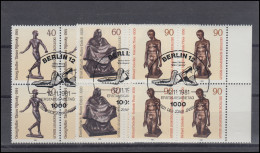655-657 Skulpturen Des 20.Jahrhunderts 1981: Viererblock-Satz Zentrische ESSt - Used Stamps
