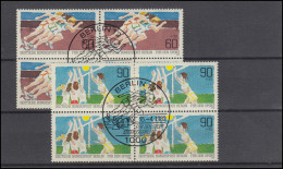 664-665 Sporthilfe 1982: Viererblock-Satz Zentrische ESSt BERLIN 15.4.82 - Usati