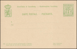 Luxemburg Postkarte P 49bII Allegorie 5 C. Antiqua, 139x90, Ungebraucht  - Other & Unclassified