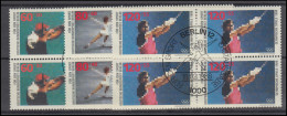 801-803 Olympia Winter Calgary 1988: Viererblock-Satz Zentrische ESSt BERLIN - Used Stamps