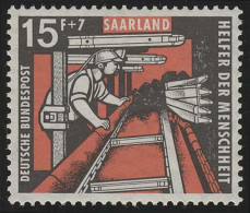 Saarland 406 Wohlfahrt Kohlebergbau 15 Fr 1957, ** - Ongebruikt