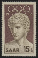 Saarland 372 Olympische Sommerspiele 15 Fr 1956, ** - Unused Stamps