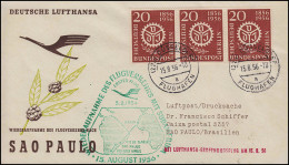 Luftpost Lufthansa Eröffnungsflug Düsseldorf/ Sao Paulo 15. + 17.8.1956 - Primi Voli
