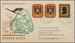 Luftpost Lufthansa Eröffnungsflug Frankfurt Main/ Buenos Aires 15. + 17.8.1956 - Eerste Vluchten