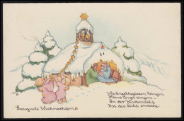 AK Gesegnete Weihnachten Von Liesel Lauterborn, Feldpost 21.12.1939  - Anno Nuovo