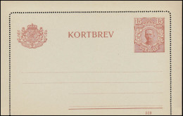 Schweden Kartenbrief K 15a KORTBREV König Gustav 15 Öre Druckdatum 519, ** - Entiers Postaux