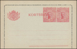 Schweden Kartenbrief K 21 KORTBREV König Gustav 10 Neben 10 Öre, ** Postfrisch - Enteros Postales