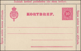 Schweden Kartenbrief K 4 KORTBREF Ziffer 10 Öre 1891, ** Postfrisch - Ganzsachen