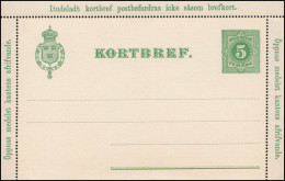 Schweden Kartenbrief K 3 KORTBREF Ziffer 5 Öre 1891, ** Postfrisch - Entiers Postaux