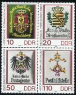 3306-3309 Posthausschilder 1990, Viererblock, ** Postfrisch - Zusammendrucke