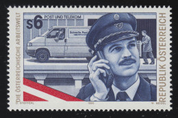 2173 Österreichische Arbeitswelt, Postbeamter Postfahrzeug, 6 S, Postfrisch ** - Ungebraucht