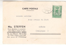 Luxembourg - Carte Postale De 1939 - Oblit Luxembourg - Exp Vers Chênée - Armoiries - - Cartas & Documentos