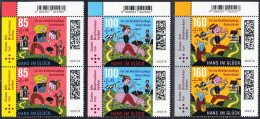 !a! GERMANY 2023 Mi. 3745-3747 MNH SET Of 3 Vert.PAIRS From Upper Left Corners - Grimm Fairytales: Hans Im Glueck - Ungebraucht