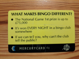 Phonecard United Kingdom, Mercury 49MERD - What Makes Bingo Different? 2.363 Ex. - [ 4] Mercury Communications & Paytelco