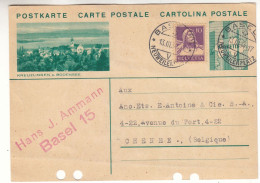 Suisse - Carte Postale De 1934 - Entier Postal - Oblit Basel - Exp Vers Chênée - - Storia Postale