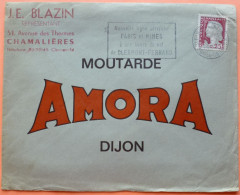 ENVELOPPE MOUTARDE AMORA ANNEES 1960 - CACHET REPRESENTANT CHAMALIERES - Werbung