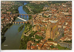 CPSM 10.5 X 15 Tarn ALBI  Vue Générale Aérienne La Basilique Ste Cécile Le Palais De La Berbie  Le Pont Vieux - Albi