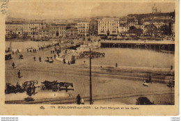 62 BOULOGNE SUR MER N°174 Le Pont Marguet Et Les Quais En 1938 Attelage Chevaux Bateaux Cargo PUB REGALS ? - Boulogne Sur Mer