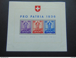 Très Beau Bloc Pro Patria 1936 Neuf N°. 2 (n°. Philex) - Blocs & Feuillets