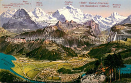 13639014 Interlaken BE Berner Oberland Mit Harderkulm Panoramakarte Interlaken B - Sonstige & Ohne Zuordnung