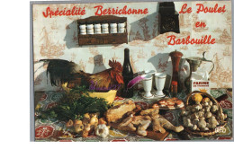 RECETTE - Le Poulet En Barbouille Spécialité Berrichonne Coq Ail Champignon Coquetier Bouteille De Vin Carte Vierge  - Recepten (kook)