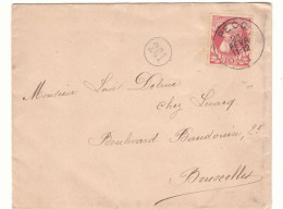 Belgique - Lettre De 1908 ? - Grosse Barbe - Oblit Pecq - Exp Vers Bruxelles - Cachet Du Facteur - - 1905 Grosse Barbe