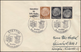 ZD Aus EG-Streifen W 75 Mit K 4 Als 4er-Streifen Brief SSt STETTIN Boxen 1940 - Zusammendrucke