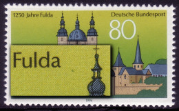 1722 Fulda Mit PLF: Fleck Zwischen Fulda Und Turm, Feld 19, ** - Plaatfouten En Curiosa