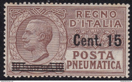 1924-25 Italia - Regno , Posta Pneumatica, N° 4l  MNH** DECALCO DELLA SOVRASTAM - Otros & Sin Clasificación