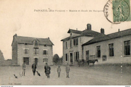 87. CPA - PANAZOL - Mairie Et école De Garçons -  Attelage - 1919 - - Panazol