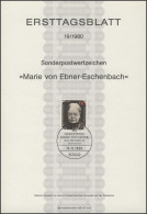 ETB 19/1980 Marie Freifrau Von Ebner-Eschenbach - 1974-1980