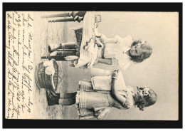 Foto-Ansichtskarte Zwei Mädchen Beim Bügeln Und Wäschefalten CÖLN 23.11.1902 - Other & Unclassified