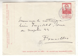 Belgique - Lettre De 1913 - Entier Postal - Albert I - Oblit Audenaerde - Exp Vers Bruxelles - Cachet Du Facteur - - 1912 Pellens