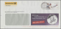 Plusbrief F251 Papst Benedikt XVI: Informationen Zur Papst-Münze, 22.10.2007 - Enveloppes - Neuves