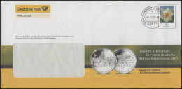 Plusbrief F186 Narzisse: Werbung 10-Euro-Silbermünze Bundesland Saarland, 8.1.07 - Umschläge - Ungebraucht