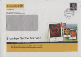 Plusbrief F328 Schwertlilie: Blumige Grüße, Weiden 9.6.2008 - Briefomslagen - Ongebruikt