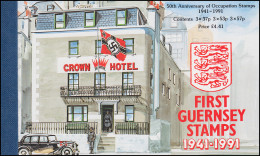 Guernsey Markenheftchen 34 Besatzungsmarken Crown Hotel 1991 ** Postfrisch / MNH - Guernesey