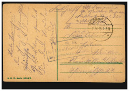 Feldpost BS Munitionlager Auf AK Dorfidylle 21.10.1918 Nach Neukölln/Berlin - Bezetting 1914-18