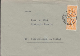 20 AM-Post 6 Pf. Als MeF Auf Brief HANNOVER 15.11.1945 Nach Schwenningen/Neckar - Storia Postale