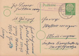 Landpost-Stempel Huttenwang über GÜNZACH 9.7.1956 Auf Heuss-Postkarte - Other & Unclassified
