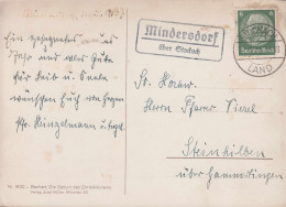 Landpost-Stempel Mindersdorf über STOCKACH LAND 31.12.1937 Auf AK Geburt Christi - Covers & Documents