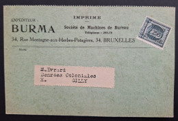 Typo 156B (BRUXELLES 1927 BRUSSEL) Op Kaartje "BURMA Calculer" - Typo Precancels 1922-31 (Houyoux)